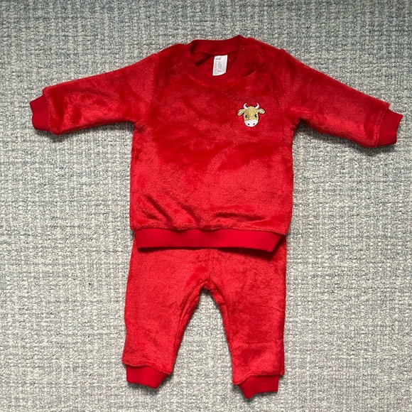 NWT - H&M Baby Red Fleece Outfit Set (6-9M) - Picture 1 of 3